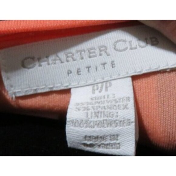 Charter Club Petite Abstract Sleeveless Belted Fit & Flare Dress Oranges Black - Picture 9 of 9